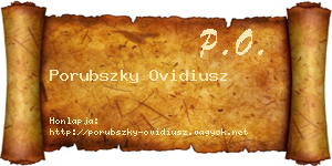 Porubszky Ovidiusz névjegykártya