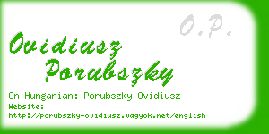 ovidiusz porubszky business card
